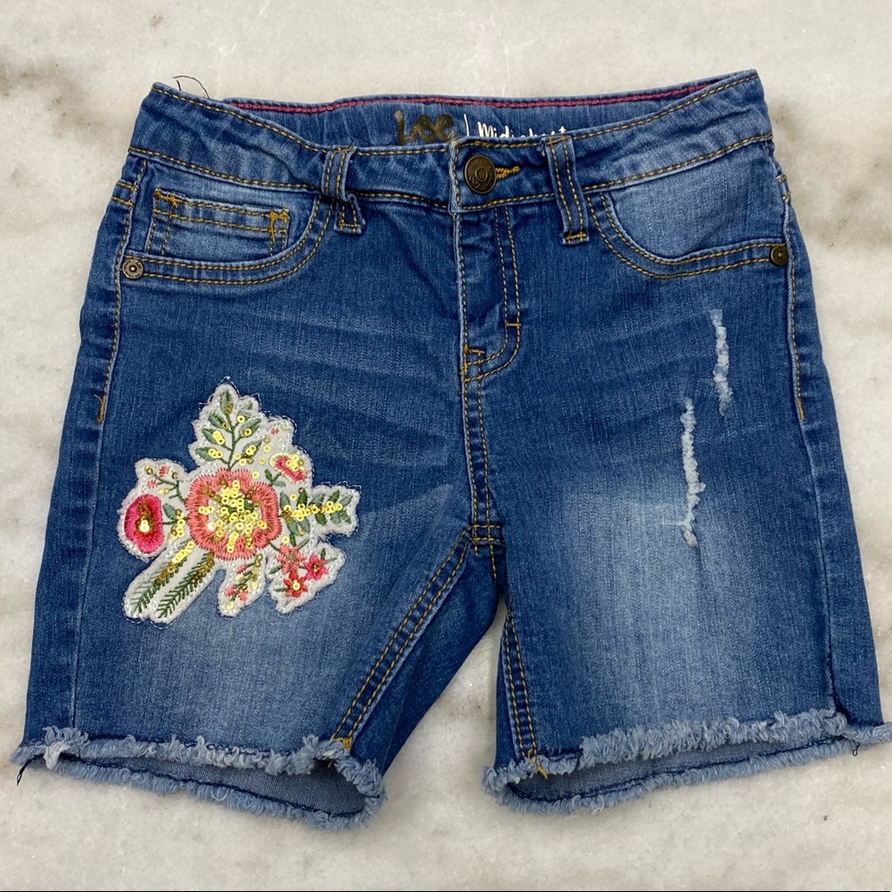 EUC Girls Lee Distressed Shorts